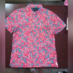 William Murray Golf Polo Shirt Seed Spitters Watermelon Stretch DriFit Pink UV